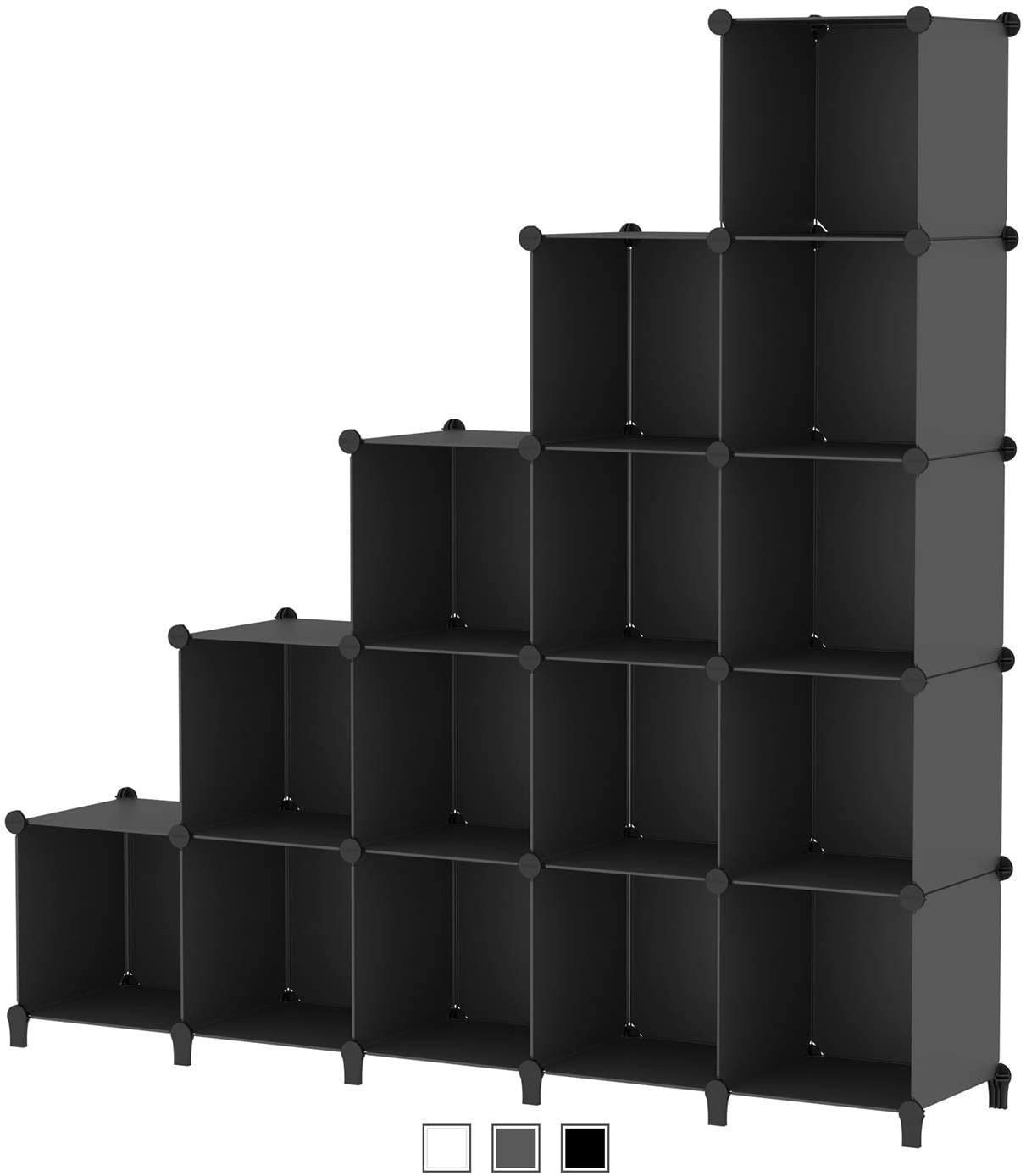 Sarah Express Modular Plastic Storage Organizer Rack - Multi-Grid Cube Shelving System 16 Grid