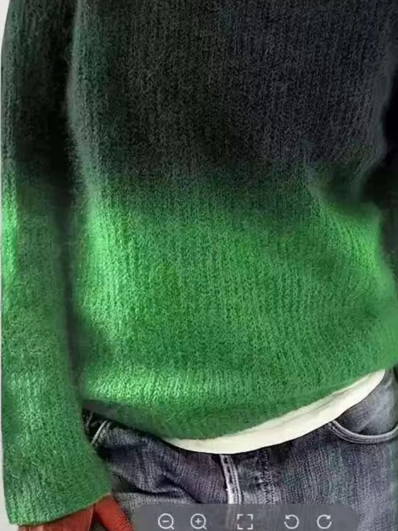 Sarah Express Women's Vintage Patterned Round Neck Sweater Plus Size