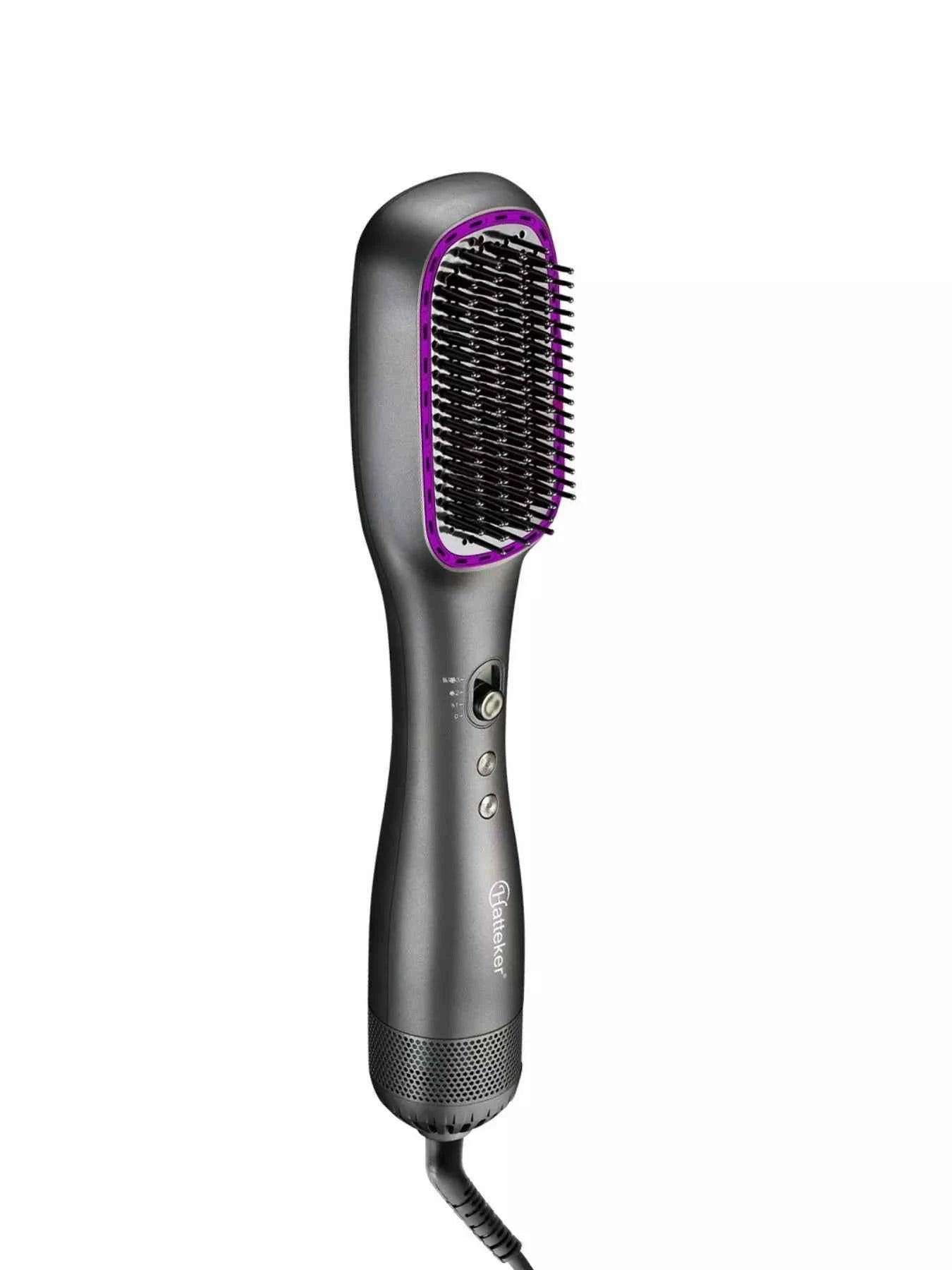 Sarah Express 2-in-1 Heated Hair Straightening Comb - Curling & Straightening Brush Dark Gray