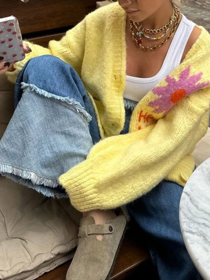 Sarah Express Women's Button Up Dropped Shoulder Cardigan