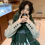 Sarah Express Women's Plaid Print Scarf Warm Imitation Cashmere Neck Wrap Winter Fall Accessory