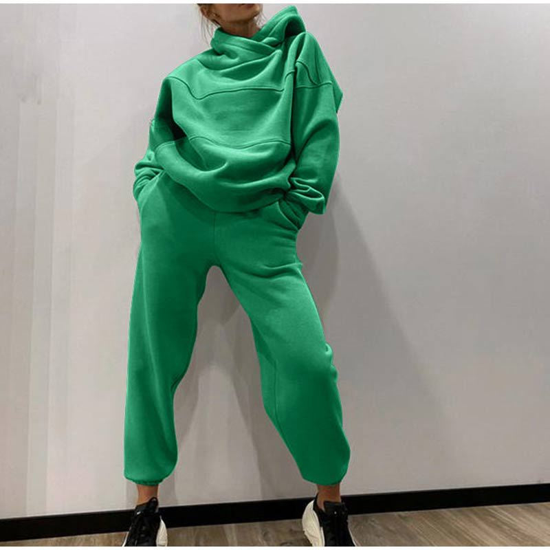Sarah Express Women's Sweater Fleece & Pants Set - Casual Two-Piece Loungewear Tracksuit
