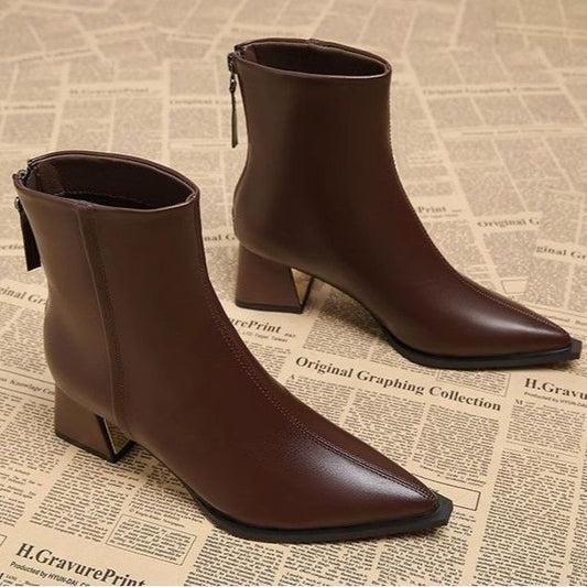 Sarah Express Chanel-Inspired Pointed-Toe Boots