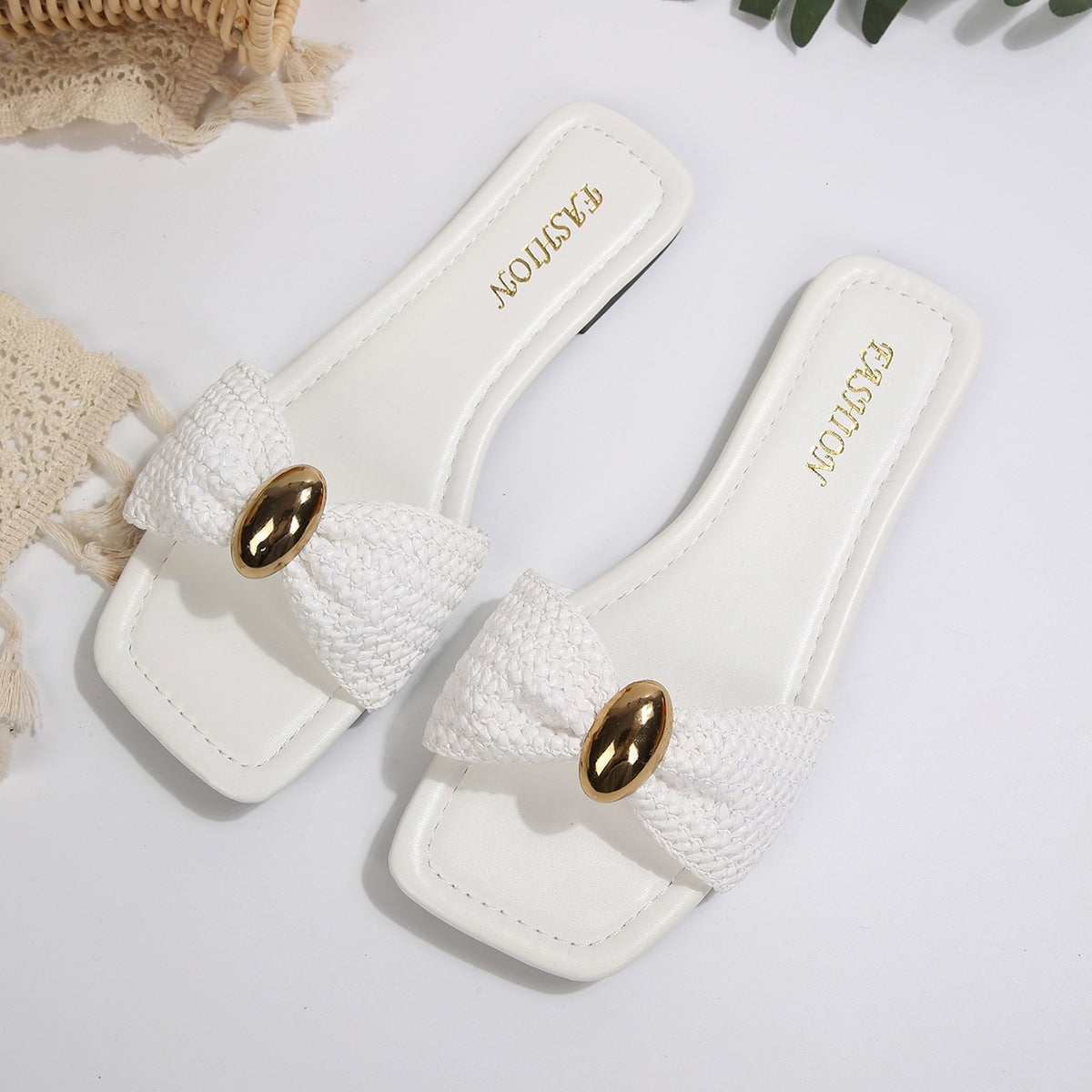 Womens Casual Outdoor Flat-Heel Summer Plus-Size Slippers