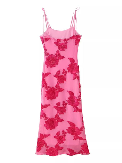 Sarah Express Women's Floral Tie Shoulder Maxi Dress