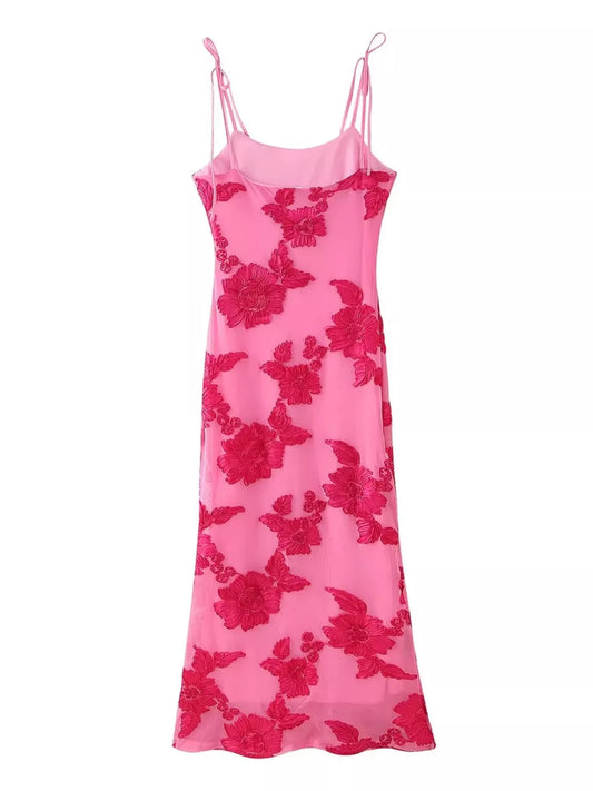 Sarah Express Women's Floral Tie Shoulder Maxi Dress