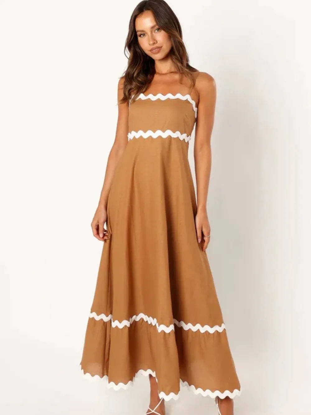 Sarah Express Women's Spaghetti Strap Maxi Dress Mustard
