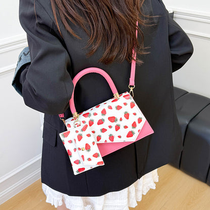 Sarah Express Women's PU Leather Crossbody Bag – Minimalist Square Shoulder Bag with Chain Detail