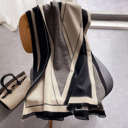 Sarah Express Women's Raw Hem Contrast Scarf Dusty Pink One Size