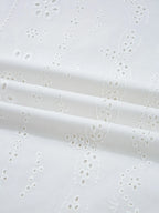 Sarah Express Women's Eyelet Long Sleeve Blouse with Elastic Cuffs