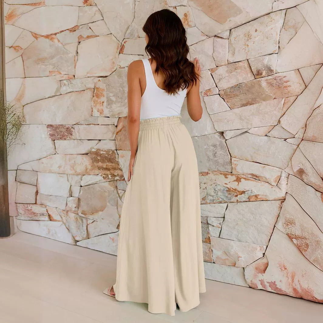 Sarah Express Wide Leg Viscose Casual Pants Loose Fit Draped