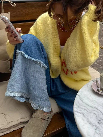 Sarah Express Women's Button Up Dropped Shoulder Cardigan