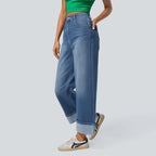 Women's High-Waisted Wide Leg Straight Jeans