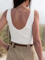 Sarah Express Women's Ribbed Scoop Neck Tank Top