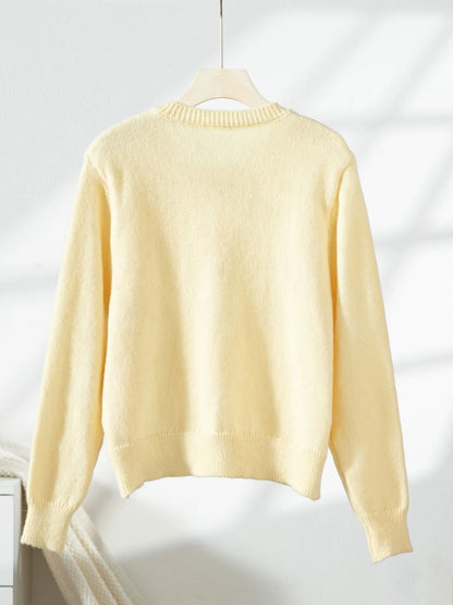 Sarah Express Women's Button-Up Long Sleeve Knit Cardigan