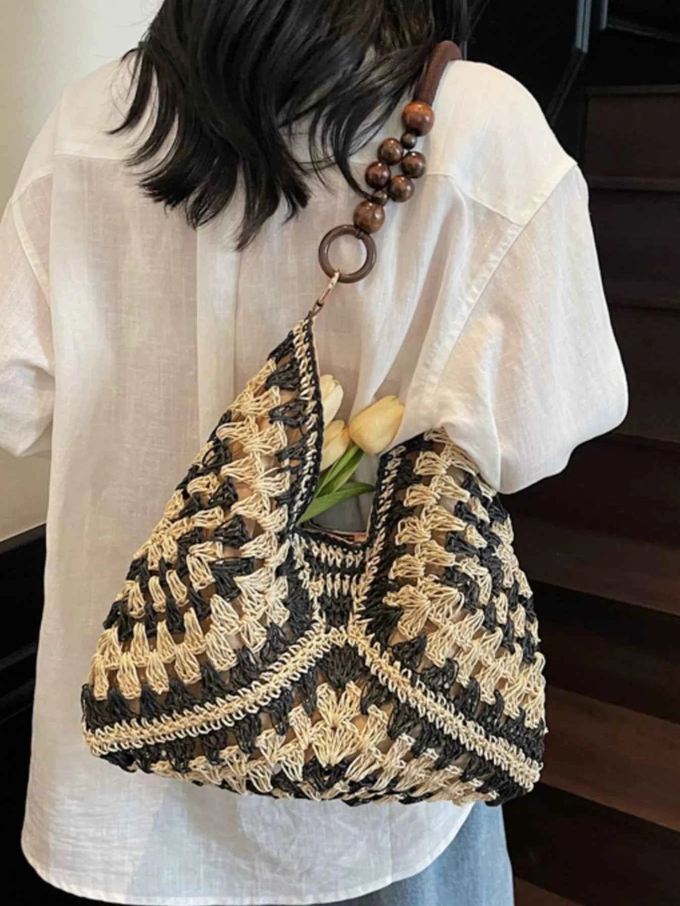 Sarah Express Women's Crochet Hobo Handbag - Boho Shoulder Bag