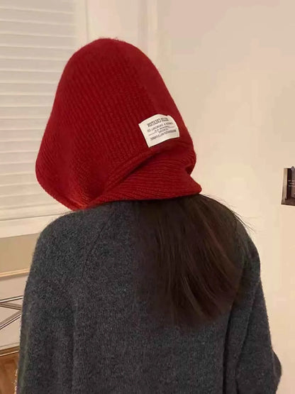 Sarah Express Women's Knitted Hat with Attached Scarf - Winter Warm Beanie Scarf Set