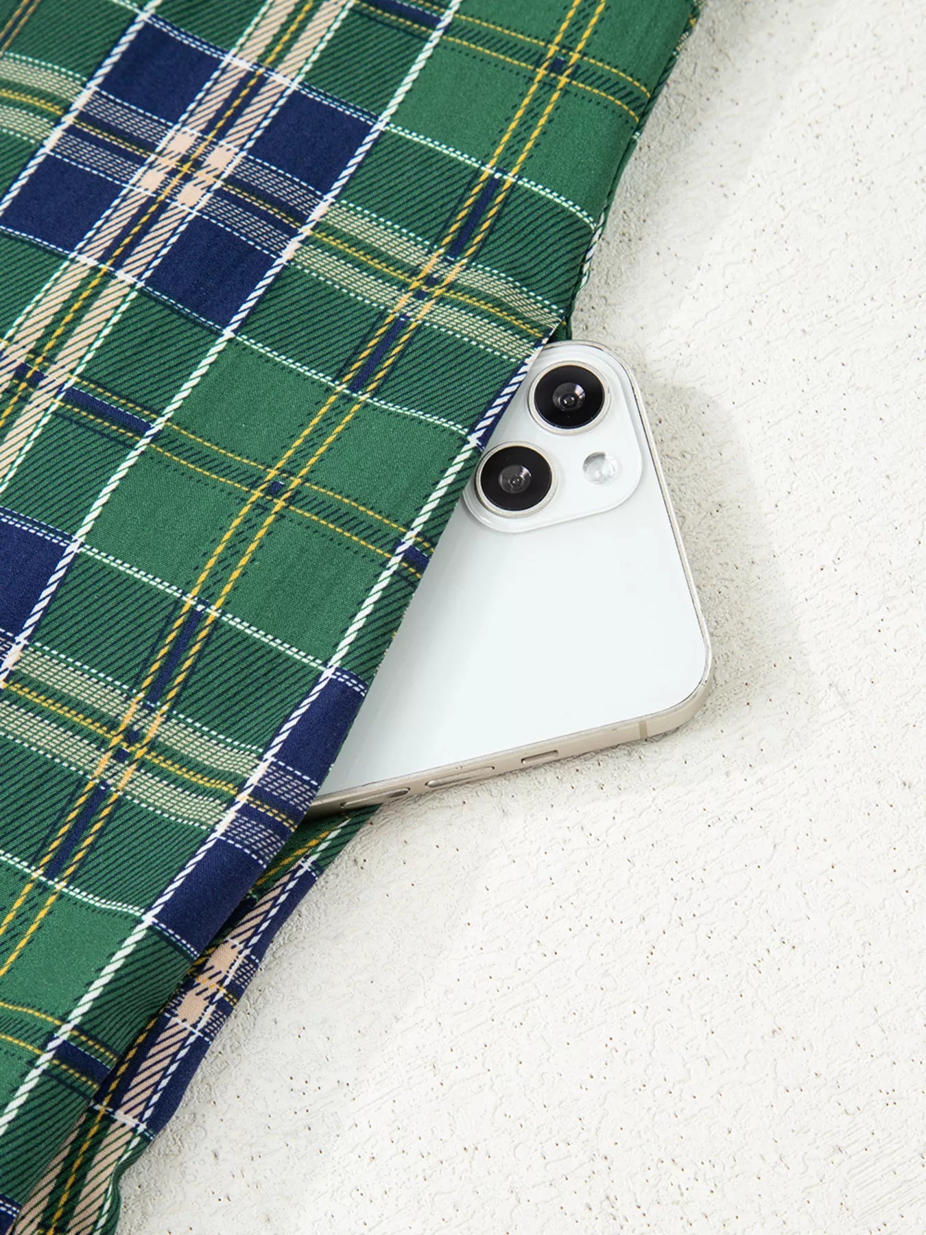 Sarah Express Women's Plaid Frilly Collar Long Sleeve Shift Mini Dress