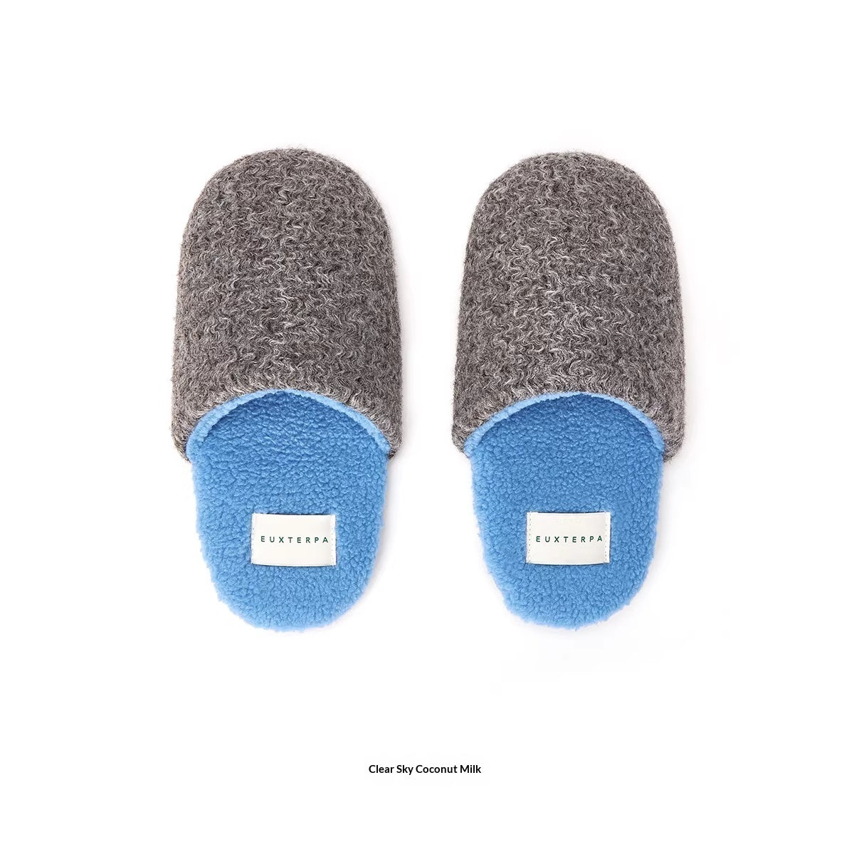 Sarah Express Woolen Color-Blocked Home Slippers - Warm Non-Slip Indoor Cotton Slippers for Women & Men Sunny Coconut Milk