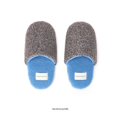 Sarah Express Woolen Color-Blocked Home Slippers - Warm Non-Slip Indoor Cotton Slippers for Women & Men Sunny Coconut Milk