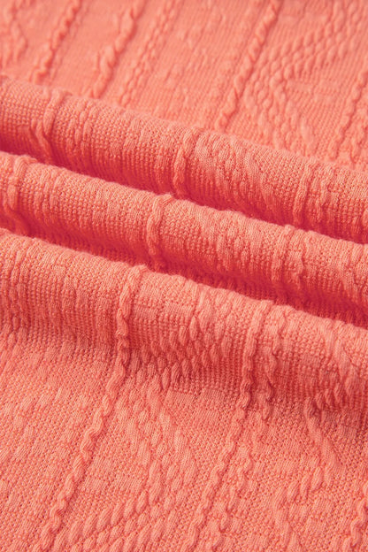 Sarah Express Women's Crochet Floral V-Neck Textured Top and Pants Two-Piece Set