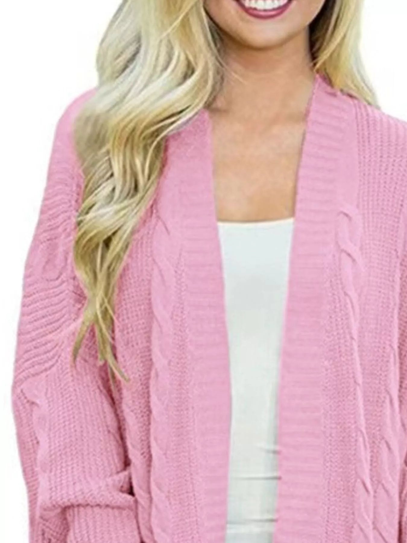 Sarah Express Women's Chunky Knit Open Front Cardigan - Cozy Oversized Plus Size Sweater