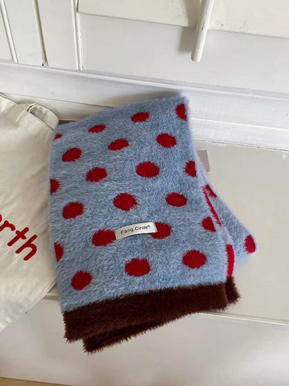 Sarah Express Women's Fuzzy Polka Dot Scarf