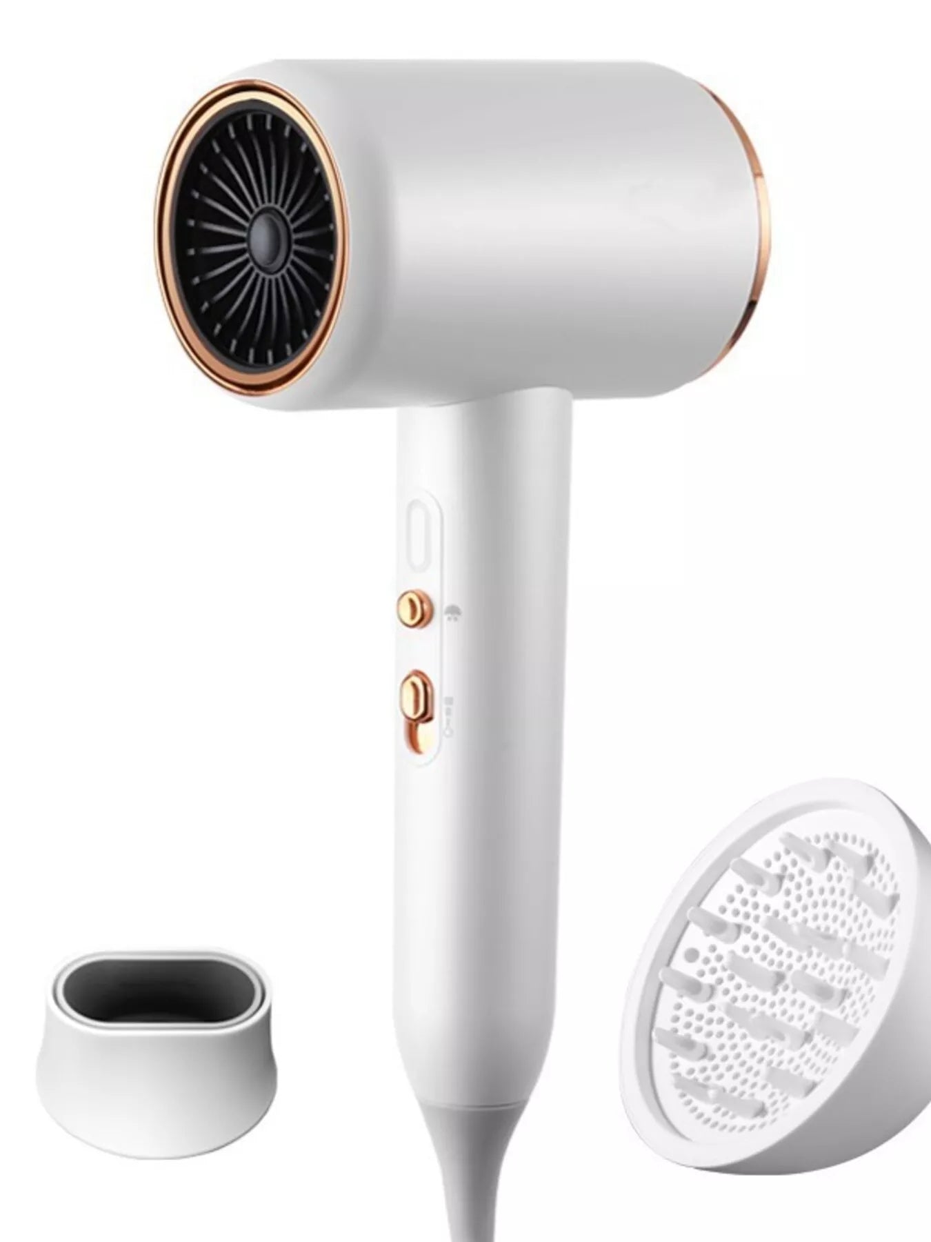 Sarah Express Constant Temperature Hair Dryer with Blue Light Technology - Professional Household Blow Dryer White European plug