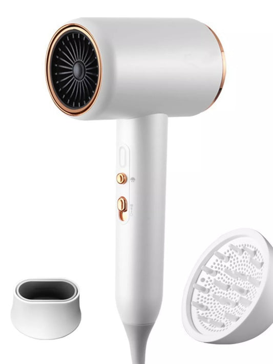 Sarah Express Constant Temperature Hair Dryer with Blue Light Technology - Professional Household Blow Dryer White European plug