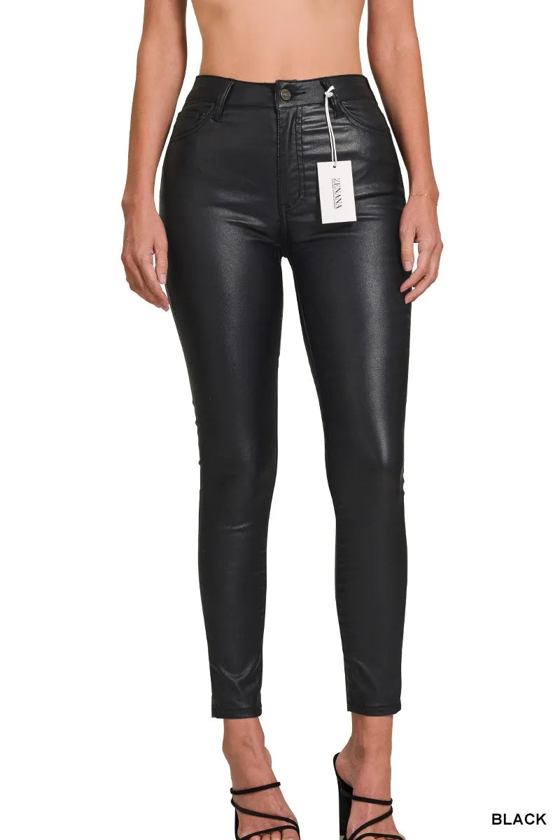 Sarah Express Women's Faux Leather Stretch Skinny Pants