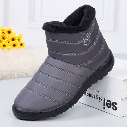 Sarah Express Women's Waterproof Mid-Calf Snow Boots | Wool-Lined Zip Winter Boots Gray