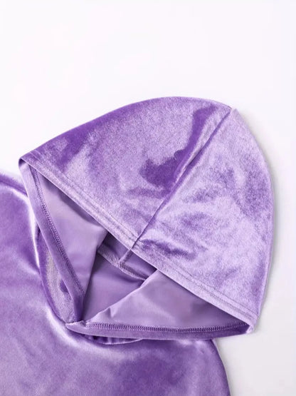 Sarah Express Women's Velvet Hoodie and Pants Set Plus Size