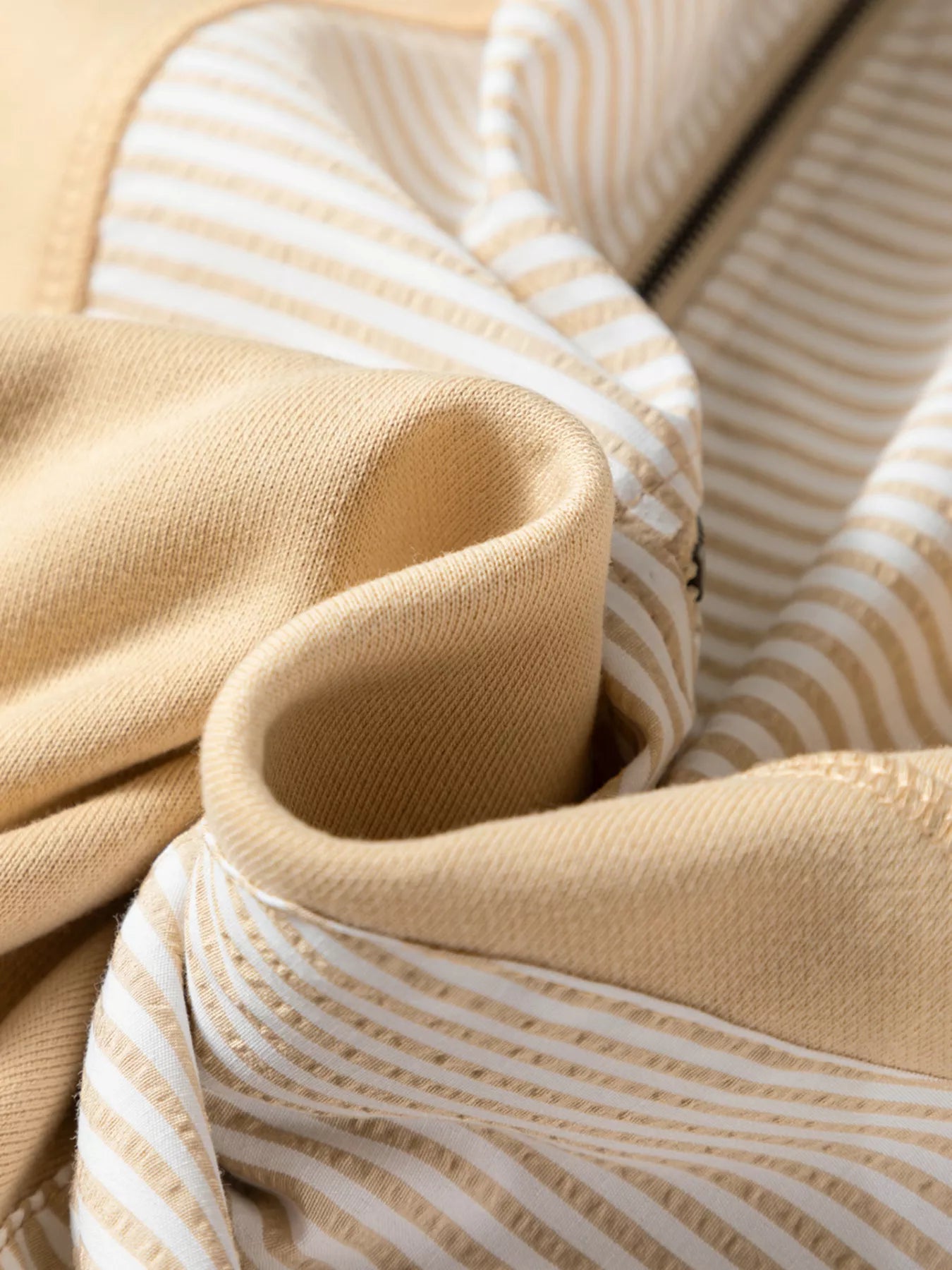 Sarah Express Women's Quarter Zip Striped Patchwork Drop Shoulder Loose Long Sleeve Top