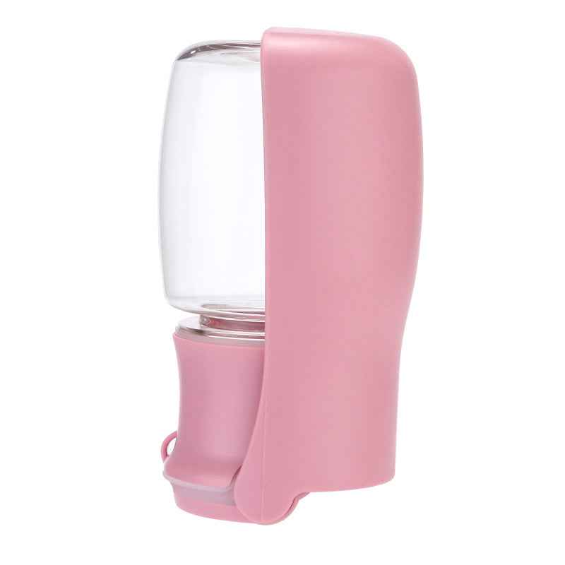 Sarah Express Portable Dog Water Bottle - Foldable Travel Pet Dispenser for Dogs & Cats Pink 350ml