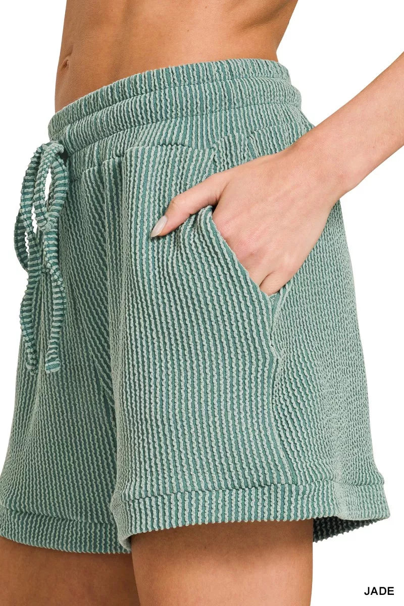 Sarah Express Women's Raised Rib Cap Sleeve Top & Shorts Set