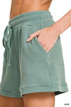 Sarah Express Women's Raised Rib Cap Sleeve Top & Shorts Set