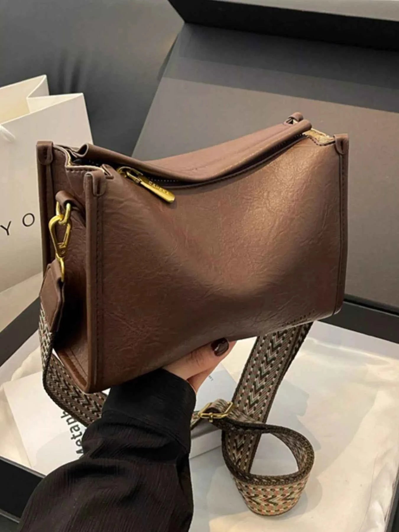 Wide Strap Crossbody Bag