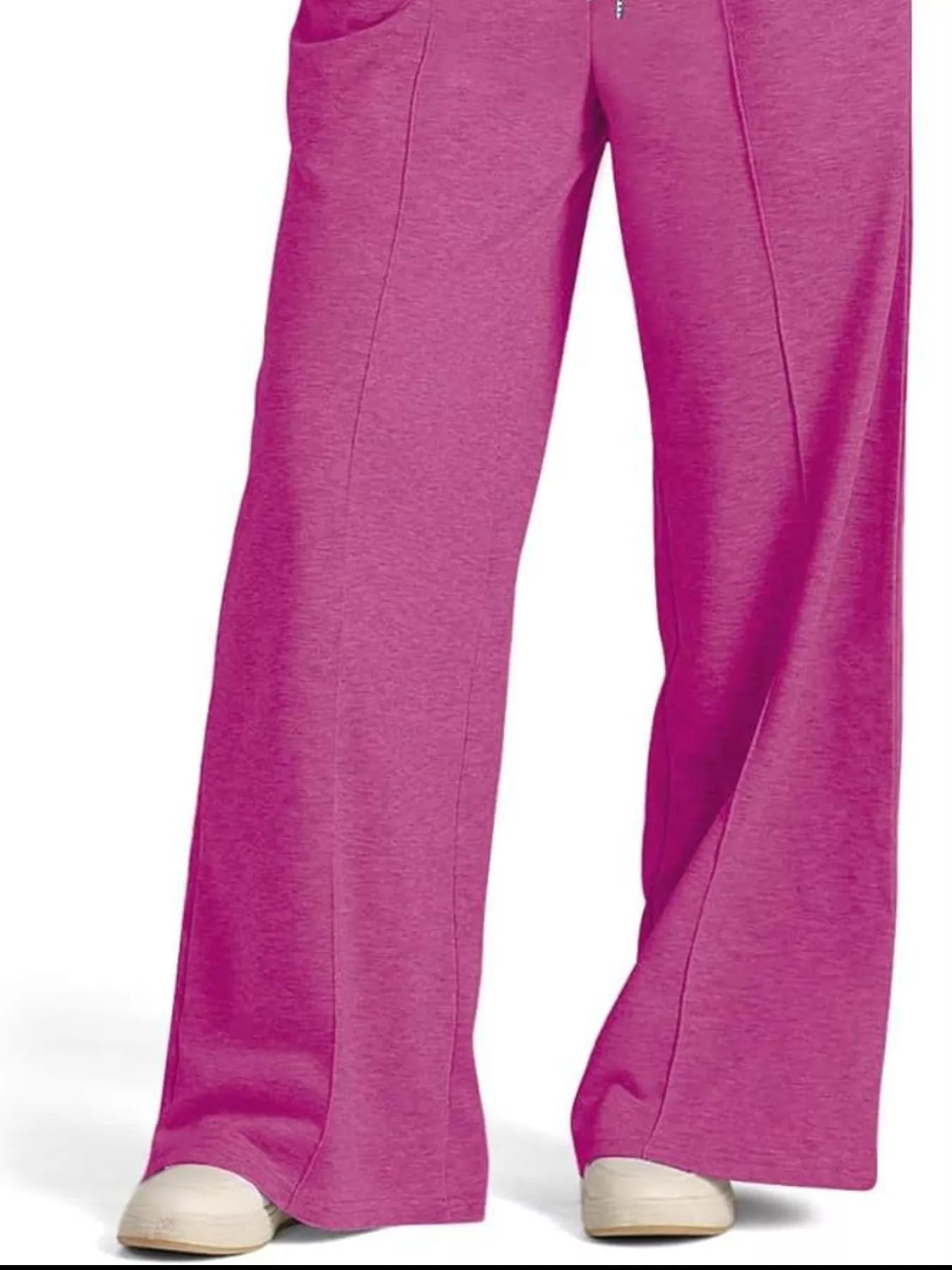 Sarah Express Women's Wide Leg Drawstring Pants - High Waist Palazzo Pants with Pockets