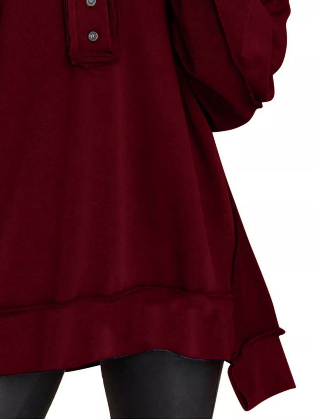 Sarah Express Women's Half Snap Long Sleeve Sweatshirt