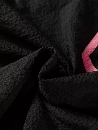 Sarah Express Women's Color Block Patchwork Detail Textured Long Sleeve Blouse