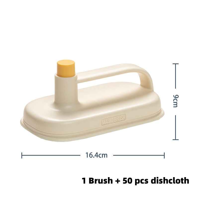 Sarah Express Disposable Magic Cleaning Brush with 50 Refill Wipes - Kitchen Bathroom Toilet Glass Wall Ceramic Window Cleaning Tool