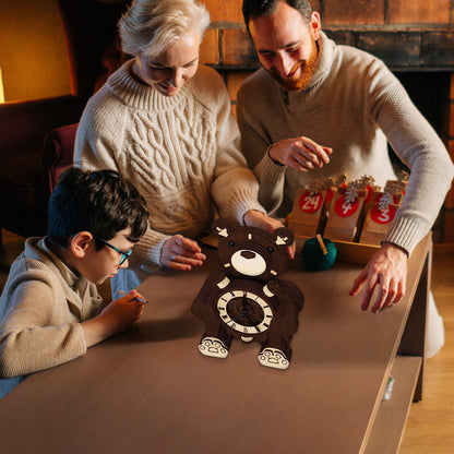 Sarah Express Cute Bear Timekeeper Clock - Decorative Desktop Timer for Home Office Bedroom