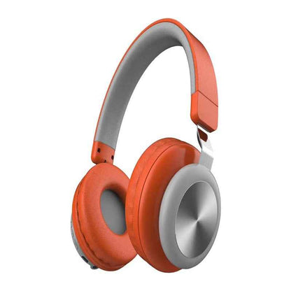 Sarah Express Wireless Bluetooth Gaming Headset with FM Radio & Memory Card Support - Over-Ear Headphones Orange USB