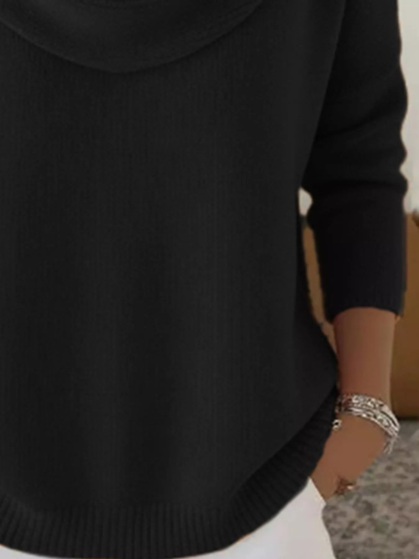 Sarah Express Women's Cowl Neck Solid Color Sweater Plus Size