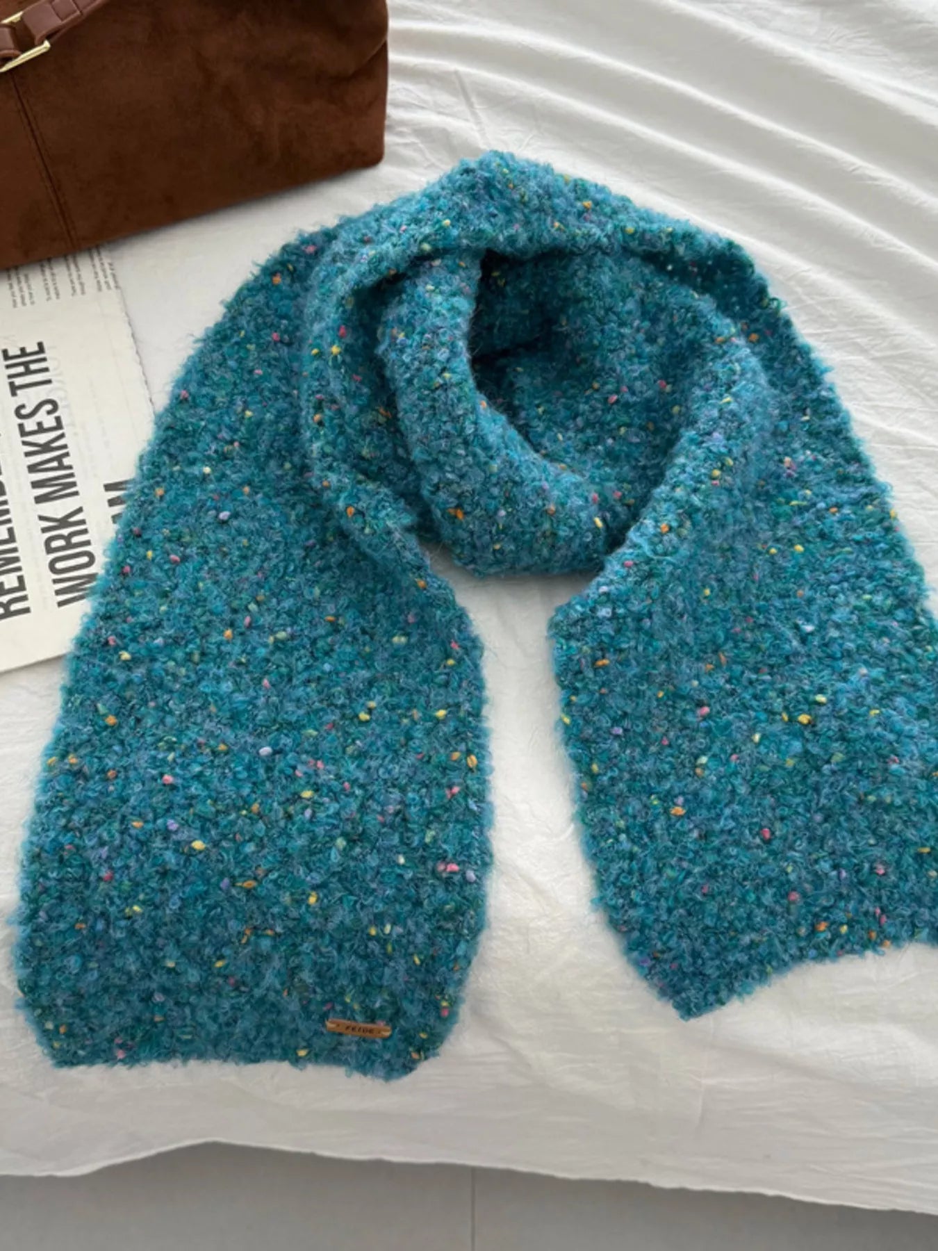 Sarah Express Women's Cozy Knitted Multicolor Speckled Winter Scarf - Soft Polyester Wrap