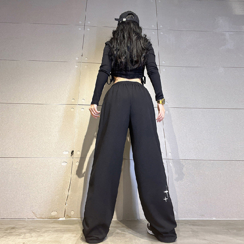 Sarah Express Women's Ankle Tie Jogger Sweatpants Elastic Waist Pockets
