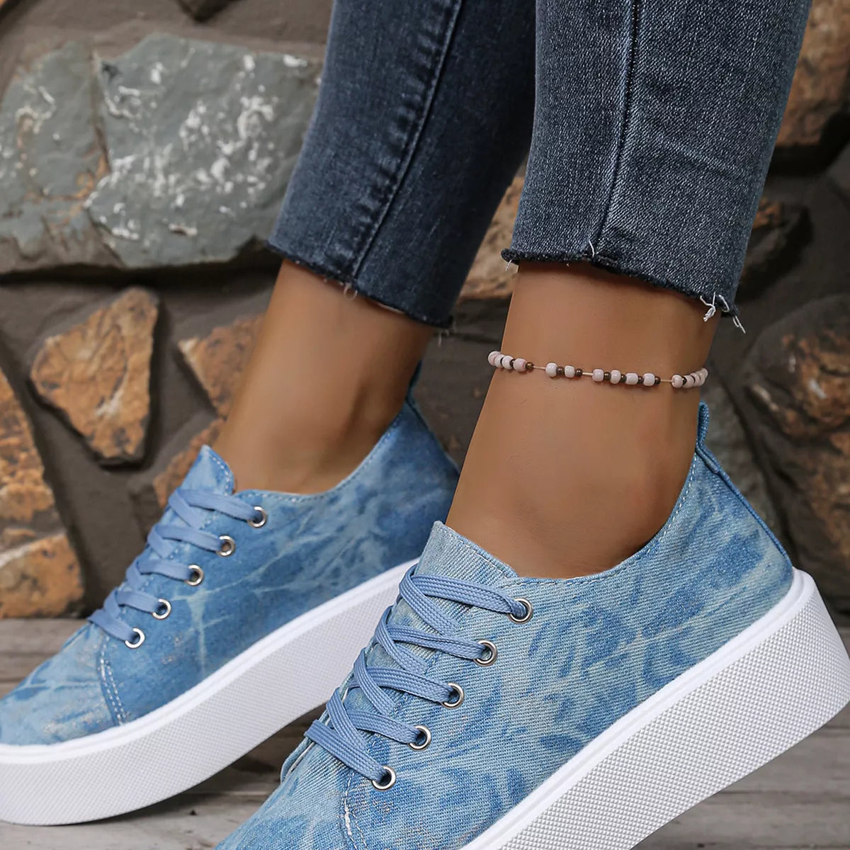 Sarah Express Women's Round Toe Platform Sneakers