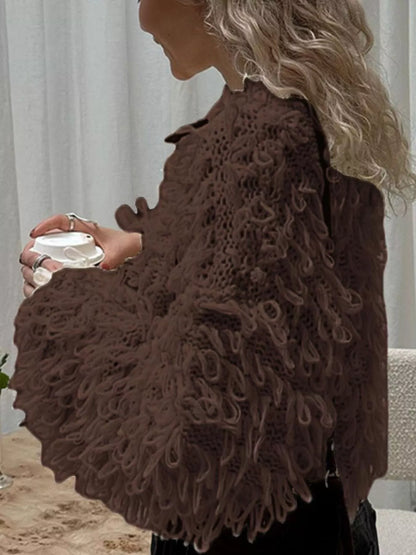 Sarah Express Women's Fringe Button Up Cardigan