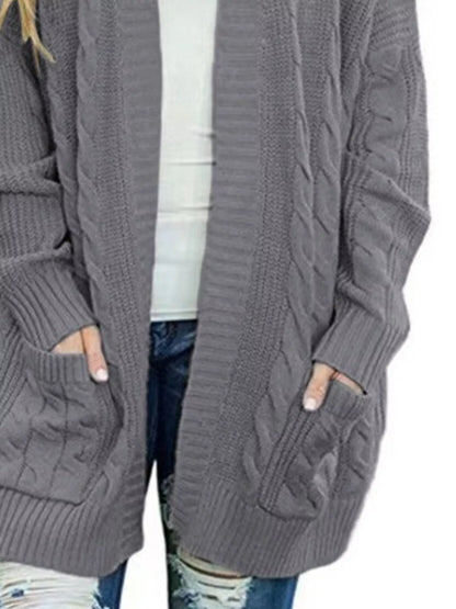 Sarah Express Women's Chunky Knit Open Front Cardigan - Cozy Oversized Plus Size Sweater