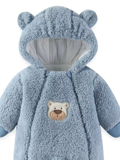 Sarah Express Women's Bunny Hooded Fleece One-Piece Pajamas - Cozy Loungewear